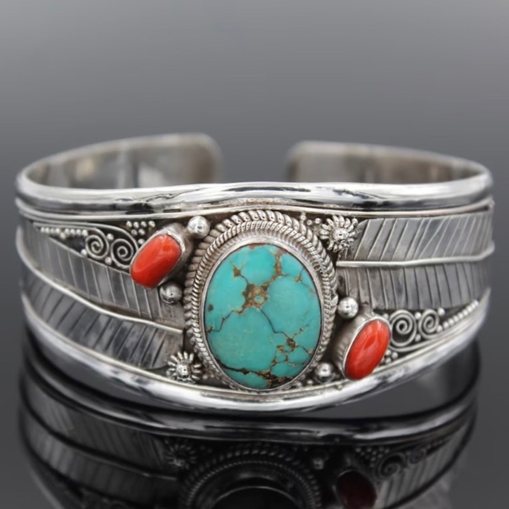 Modern Boho Turquoise Open Bracelet